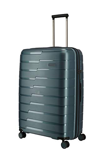 travelite 4-Rad Koffer L mit TSA Schloss, Gepäck Serie AIR BASE: Funktionaler Hartschalen Trolley im coolen Look, 075349-25, 77 cm, 105 Liter,eisblau