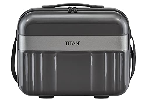 TITAN leichter Handgepäck Kosmetikkoffer mit Liquids Bag + Aufsteckfunktion, Gepäck Serie SPOTLIGHT: edles Beautycase in trendigen Farben, 38 cm, 21 Liter, Anthracite (Grau)