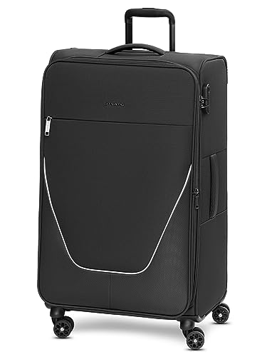 Stratic taska Koffer & Trolleys | Koffer groß - Weichgepäck mit arretierbarer Griff, Dehnfalte, Kreuzpackgurt, Netzfach, Reißverschlussfach, 4 Rollen und Zahlenschloss | 51 cm x 31 cm x 76 cm | 3.8kg