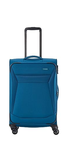 travelite 4-Rad Koffer Größe M Weichschale, Gepäck Serie CHIOS mit Dehnfalte + Kantenschutz, Trolley in zeitloser Optik, 67 cm, 60 - 66 Liter
