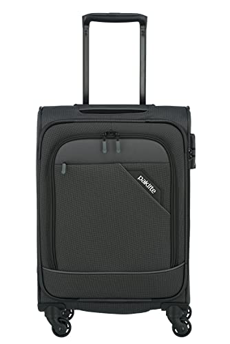paklite 4-Rad Weichgepäck Koffer Handgepäck erfüllt IATA Bordgepäck Maß mit TSA Schloss + Aufsteckfunktion, Gepäck Serie DERBY: Stilvoller Trolley in Two-Tone-Optik, 55 cm, 41 Liter