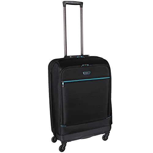 Reisekoffer Hybrid Trolley Koffer 4-Rollen Teleskopgriff Schwarz 34 Liter - 57,5x39x21cm