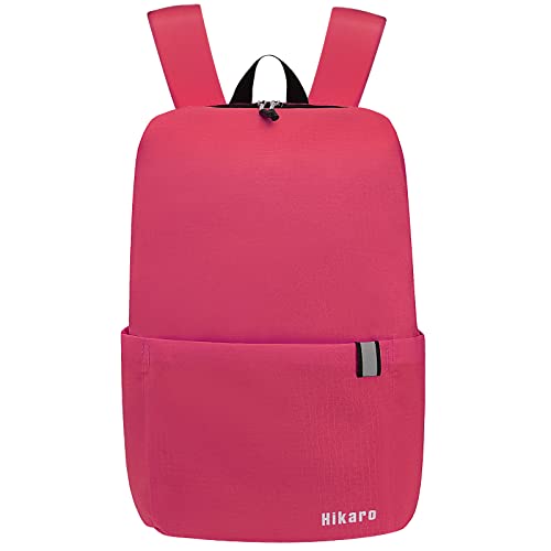 Amazon Brand - Hikaro Leichter Rucksack für Damen Herren Kinder und Mädchen, Klein backpack Teenager, Lässiger Daypacks für Schule, Reisen, Wandern, Camping, Outdoor (Rosa)