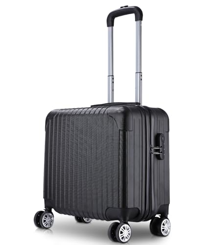 jutyum 16' Kleine Handgepäck Koffer,Platzsparendes Gepäck, ABS Reisekoffer, Geeignetes Gepäck für Geschäftsreisen, Hartschalen-Koffer, Hard Shell Suitcase mit TSA-Schloss und 4 Rollen(Schwarz)