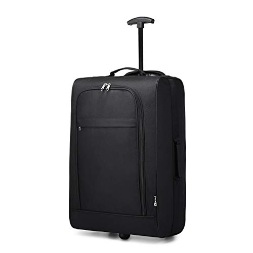 Kono leicht kabinentrolley Handgepäck Koffer Softcase Kleiner Koffer für Flugzeug Handgepäck für Lufthansa Eurowings Ryanair Rollkoffer Trolley Stoffkoffer 53 x 36 x 18 cm(Schwarz)