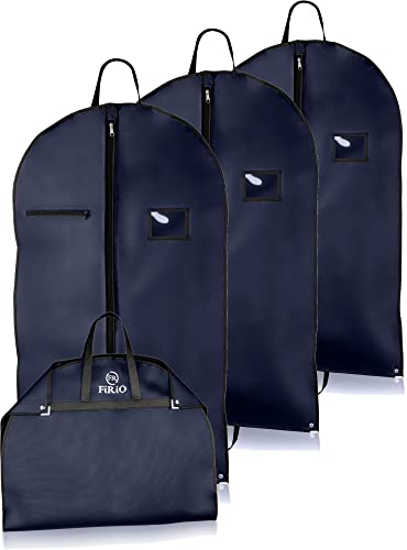 FiRiO® 3 x Kleidersack Anzug mit Tragegriff [Note SEHR GUT] - Premium Kleidersäcke mit Reißverschluss für Hemd & Kleid - Atmungsaktive Anzugtasche Kleidertasche Business für Reise & Aufbewahrung
