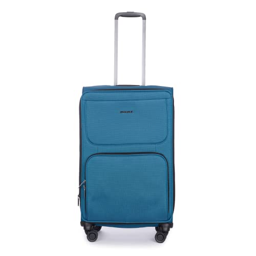Stratic Bendigo Light + Koffer Weichschale Reisekoffer Trolley Rollkoffer mittelgroß, TSA Kofferschloss, 4 Rollen, Erweiterbar, Größe M, Petrol