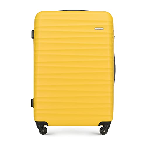 WITTCHEN Stabiler Großer Koffer Trolley Koffer Reisekoffer Gelb ABS Hartschalen Trolley 4 Rollen Kombinationsschloss