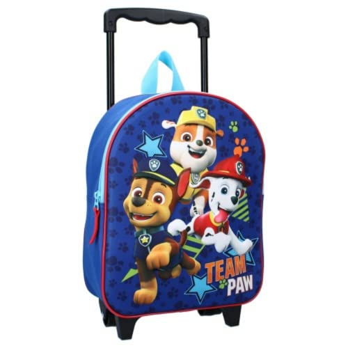 mybagstory - Trolley - Pat Patrol - Kind - Schule - Grundschule - Kindergarten - Tagesstätte - Kindergarten - Schultasche für Jungen - Größe 32 cm - Verstellbare Träger - Rollen