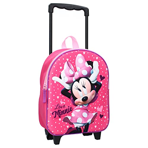 Minnie Mouse Strong Together (3D) | Trolley Rucksack 3D | Mit schönem dreidimensionalem Bild | Ideal für ein Wochenende oder einen Kurzurlaub | Red Rosa -Einheitsgröße