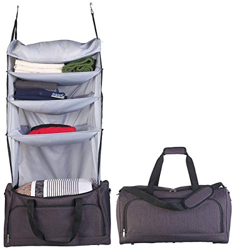 Xcase Reisetasche mit Fächern: Faltbare Reisetasche mit integriertem Wäsche-Organizer zum Aufhängen (Reisetasche mit Garderobe)
