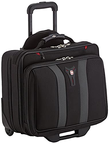 WENGER Granada Trolley Laptop-Tasche, Notebook bis 15.6 Zoll, Aktentasche zum Rollen, Organizer, 29 l, Damen Herren, Büro Business-Reisen Uni, Schwarz, 600659