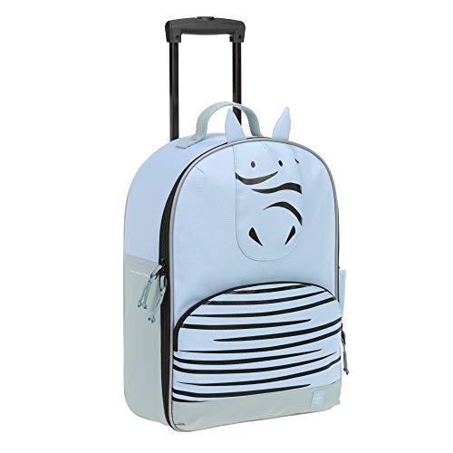 LÄSSIG Kinderkoffer Trolley Reisekoffer mit Teleskopstange und Rollen ab 3 Jahre, 45 cm, 17 L/Trolley About Friends, Kaya Zebra