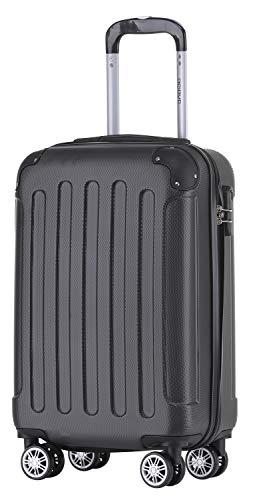 BEIBYE Zwillingsrollen Hardcase Reisekoffer Koffer Trolleys Hartschale in XL-L-M in 14 Farben (Schwarz, Handgepäck (55cm))