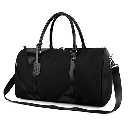 Vohoney Sporttasche Reisetasche Weekender Schwimmtasche Umhängetaschen Tasche für Sport Fitness Fitnessstudio Reisetasche Seesack mit Schuhfach Schwarz Sporttaschen
