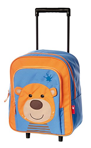 sigikid, Mädchen und Jungen, Mini-Trolley Bär, 12x30x26 cm, Blau/Orange, 24653