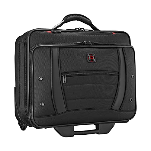 WENGER Laptop Trolley Damen & Herren, Business Trolley, 15,6 Zoll Notebook, 24 l, Organizer, Büro Reisen, Synergy, Schwarz