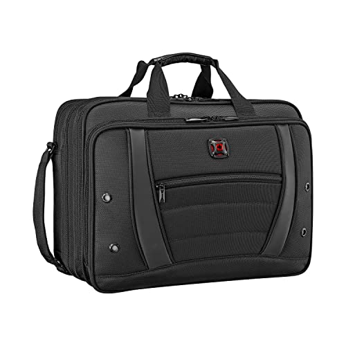 WENGER Laptoptasche zum Umhängen Damen & Herren, 17 Zoll Notebook, 19 l, Organizer, Büro Business Uni Reisen, Synergy, Schwarz