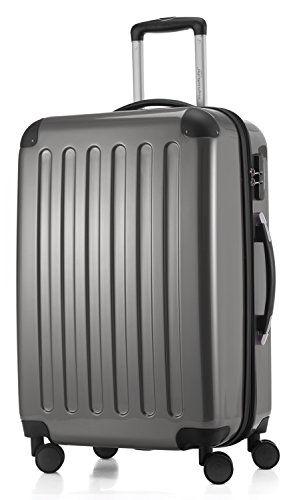 HAUPTSTADTKOFFER Alex - Mittelgroßer Hartschalenkoffer, 4 Rollen, Koffer, Trolley, Rollkoffer, Reisekoffer, Volumenerweiterung, 65 cm, 74 Liter, Titan