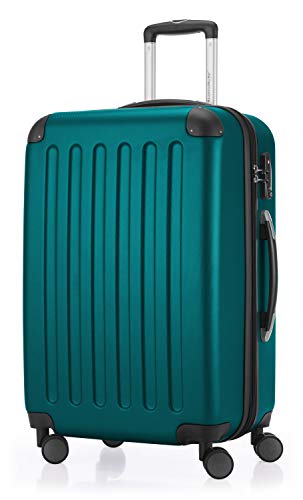 HAUPTSTADTKOFFER - SPREE - Hartschalen-Koffer Trolley Rollkoffer Reisekoffer, 4 Doppel-Rollen, 65 cm, 74 L, Aqua Grün