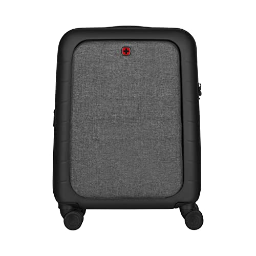 WENGER Syntry Handgepäck Trolley mit Laptop- und Tablet-Fach, Notebook bis 14 Zoll, Tablet bis 10 Zoll, 36 (44) l, Damen Herren, Business-Reisen Urlaub, Schwarz/Graumeliert, 610163