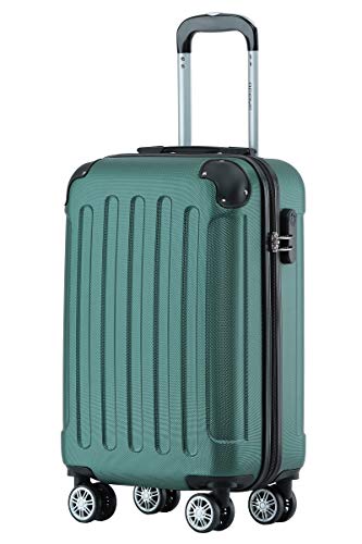 BEIBYE Hartschalen-Koffer Trolley Rollkoffer Reisekoffer Handgepäck 4 Rollen (M-L-XL-Set) (Dunkelgruen, M)