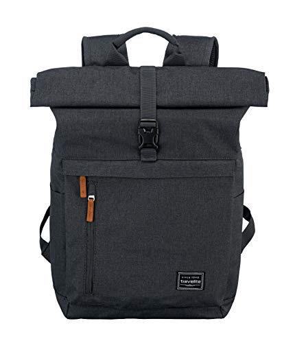 travelite Handgepäck Rucksack mit Laptop Fach 15,6 Zoll, Gepäck Serie BASICS Daypack Rollup: Praktischer Rucksack mit Rollup Funktion, 60 cm, 35 Liter, 800 Gramm
