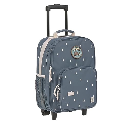 LÄSSIG Kinderkoffer Trolley Reisekoffer mit Teleskopstange und Rollen für Kinder Handgepäck/Trolley Happy Prints dunkelblau