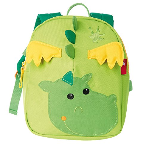 SIGIKID 24216 Mini Rucksack Drache Kinderrucksack für Krippe, Kita, Ausflüge empfohlen für Mädchen und Jungen ab 2 Jahren, Grün 24 cm