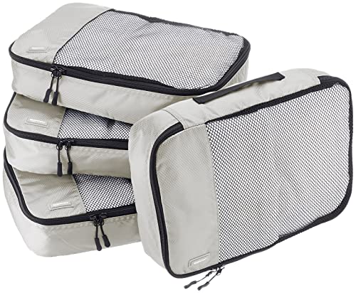Amazon Basics Mittelgroße Kleidertaschen, 4 Stück, Grau