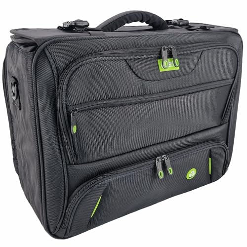 OECOVERDE Soft Pilotenkoffer aus RPET in schwarz 46208 | Leichtgewicht mit Laptopfach, Fächertasche, Schultergurt | Aktenkoffer, Laptopkoffer