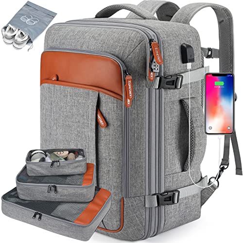 Lumesner Handgepäck-Rucksack mit 4 Packwürfeln; 40L Reiserucksack für Männer und Frauen; Flug Genehmigt Daypack für Reisen Weekender; Große Laptop Rucksack für 17 Zoll Damen Herren