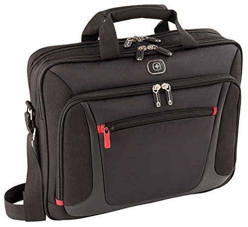 Wenger Sensor Aktentasche, Laptoptasche zum Umhängen, Notebook bis 15 Zoll, 9 l, Damen Herren, Büro Business Uni Schule, Schwarz/Grau